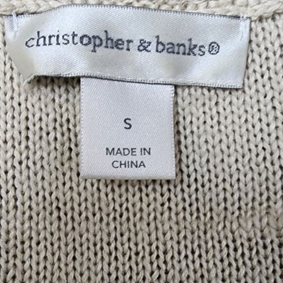 CJ Banks VTG Y2k Beige Textured Diamond Pattern V Neck Long Sleeve Pullover W Sm - Picture 7 of 9